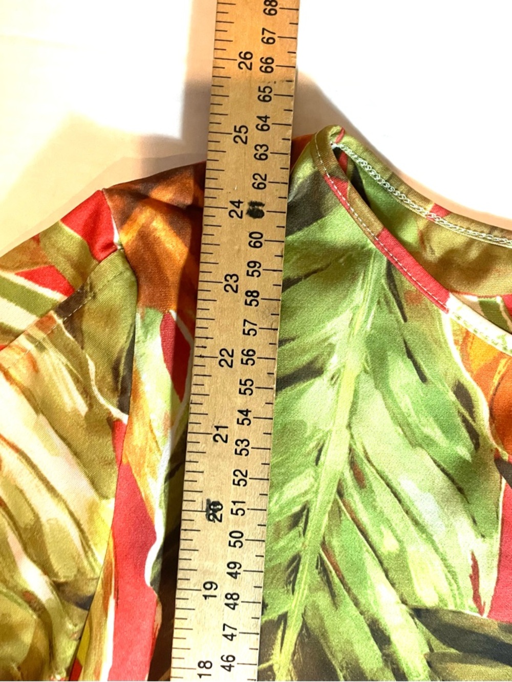 Alfred Dunner Tropical Leaf Tunic Keyhole Beaded Neck Cutout Sleeve Sz. Large - Picture 11 of 13